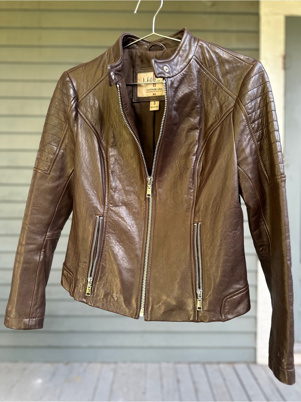 Wilson Brown Leather Moto Jacket